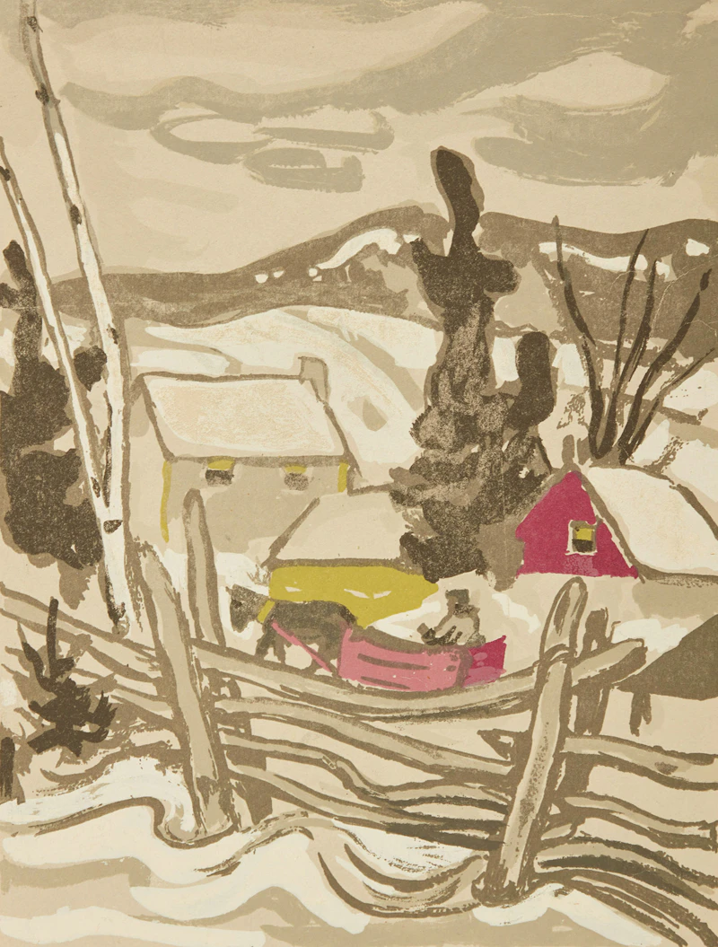 Alexander Young Jackson, Winter Sleigh, colour serigraph