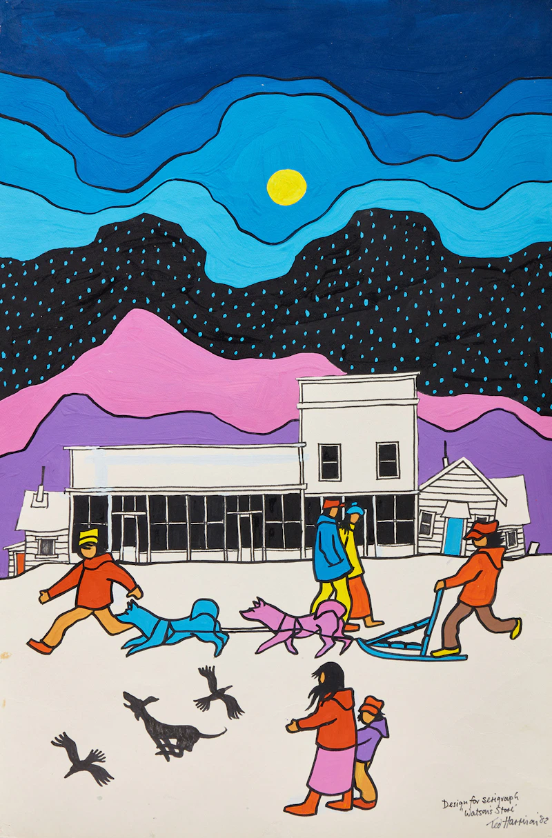 Ted Harrison, Design for “Watson’s Store”, acrylic on paper