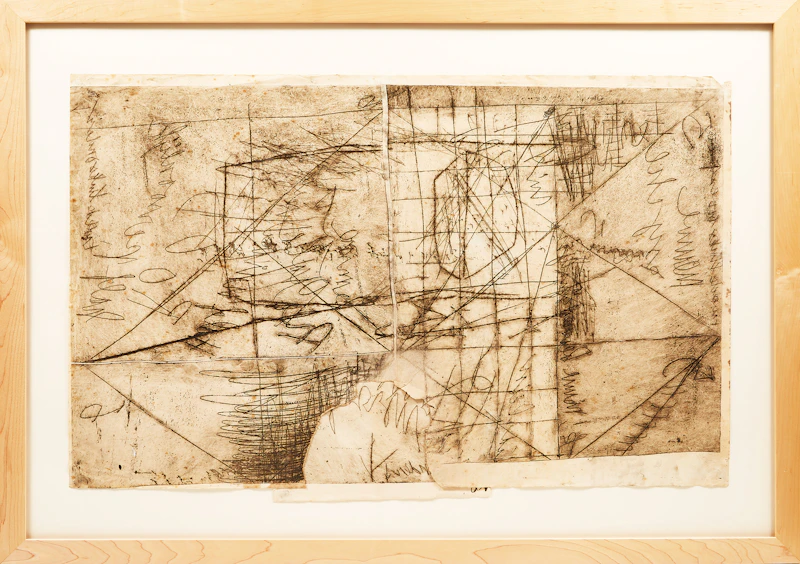 Anton Heyboer, Composition With Angels, etching and mixed media - view 2