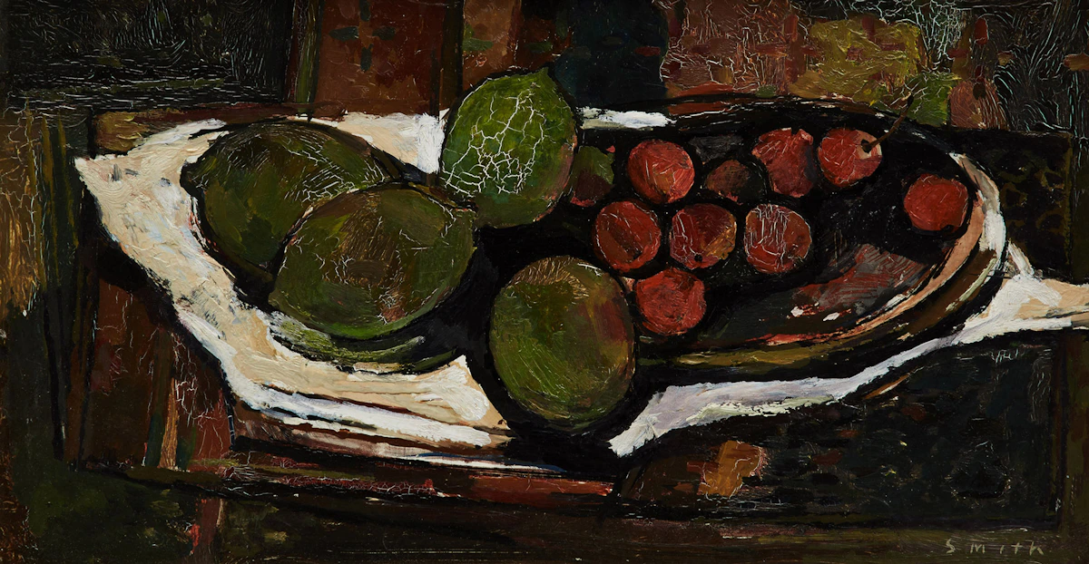 Gordon Appelbe Smith, Still Life with Fruit, oil on board