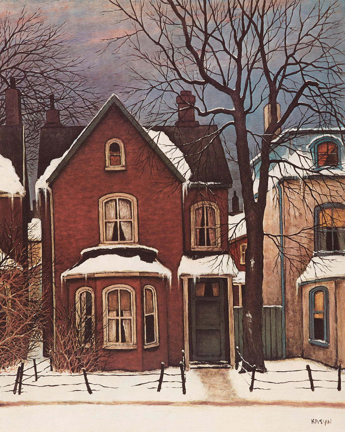 John Kasyn, Old House on Bleecker St., lithograph