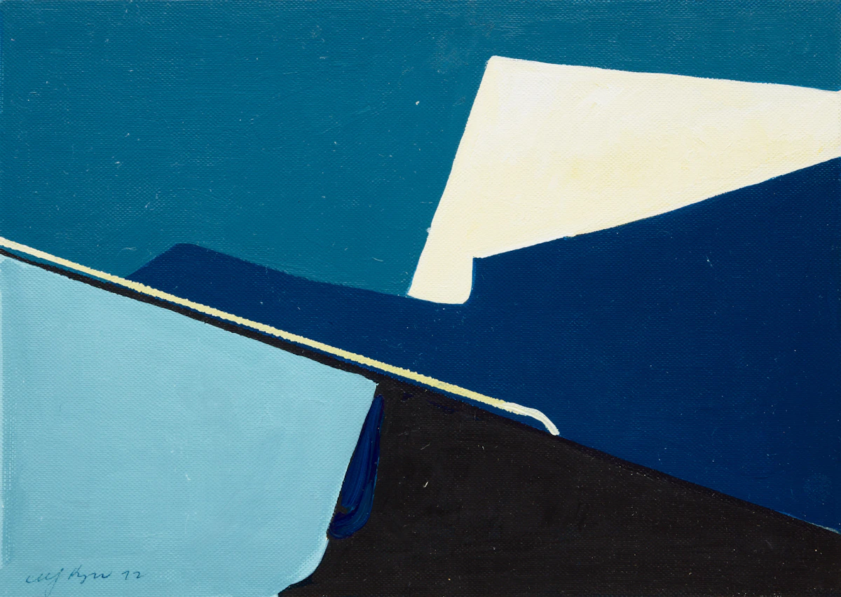 Michael Kuczer, Study - The Guardians; Blue (Untitled Abstraction); Red, Yellow and Blue (Untitled Abstraction)  , three acrylic on card