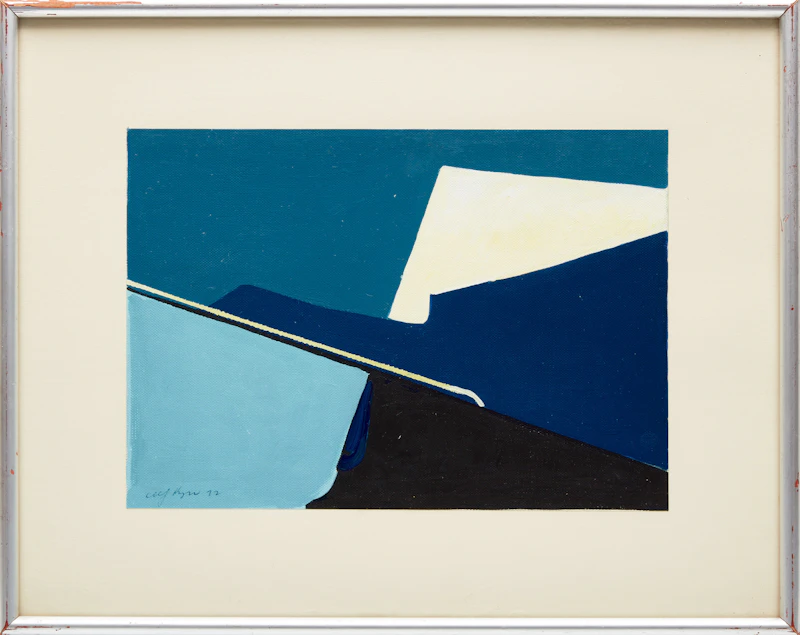 Michael Kuczer, Study - The Guardians; Blue (Untitled Abstraction); Red, Yellow and Blue (Untitled Abstraction)  , three acrylic on card - view 2