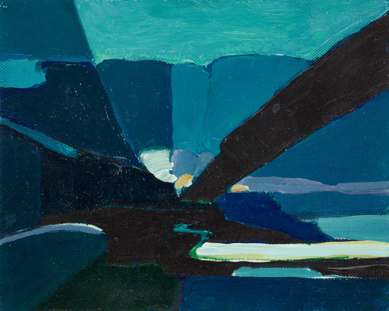 Michael Kuczer, Study - The Guardians; Blue (Untitled Abstraction); Red, Yellow and Blue (Untitled Abstraction)  , three acrylic on card - view 4