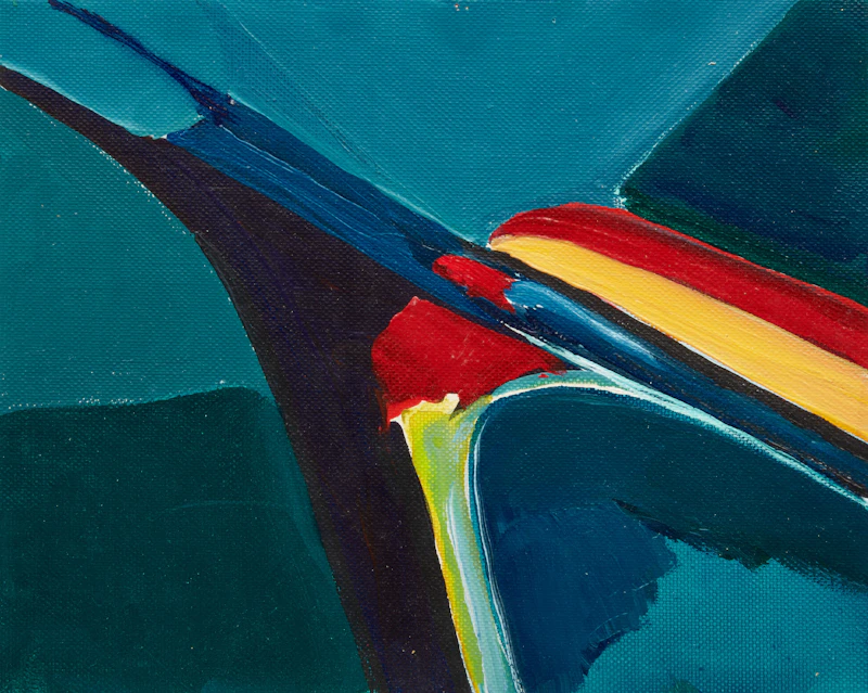 Michael Kuczer, Study - The Guardians; Blue (Untitled Abstraction); Red, Yellow and Blue (Untitled Abstraction)  , three acrylic on card - view 7
