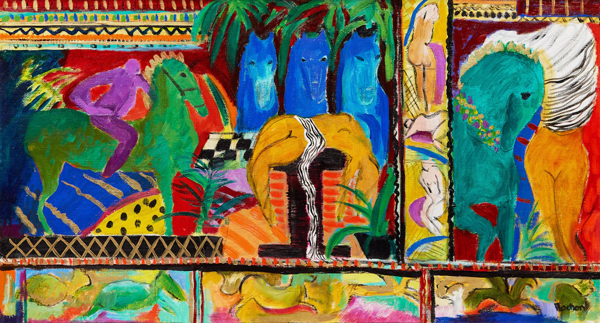 Danièle Rochon, Ménage à Troie, oil on canvas