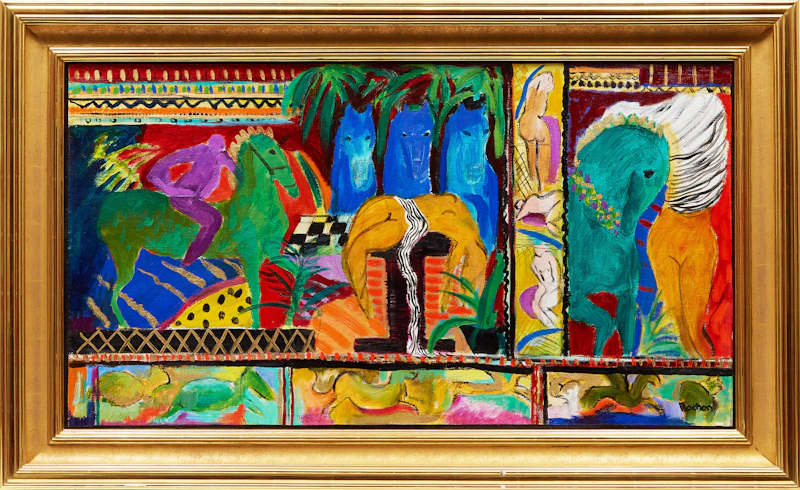 Danièle Rochon, Ménage à Troie, oil on canvas - view 2