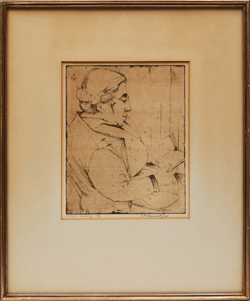 Rita Briansky, Woman Reading, etching - view 2