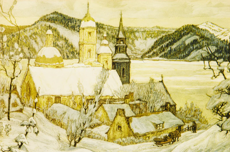 Nicholas Hornyansky, Rideau Mill; St. Jean, Quebec; Rijndijk Village (Holland); The Longest Covered Bridge in the World, four colour reproductions - view 4