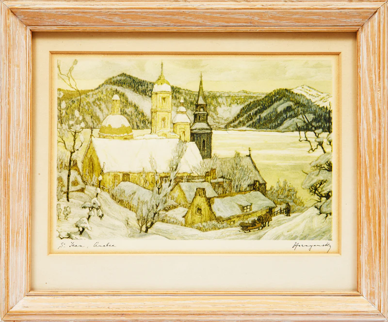 Nicholas Hornyansky, Rideau Mill; St. Jean, Quebec; Rijndijk Village (Holland); The Longest Covered Bridge in the World, four colour reproductions - view 5
