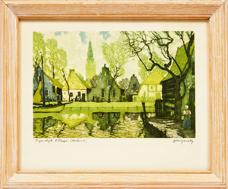 Nicholas Hornyansky, Rideau Mill; St. Jean, Quebec; Rijndijk Village (Holland); The Longest Covered Bridge in the World, four colour reproductions - view 8
