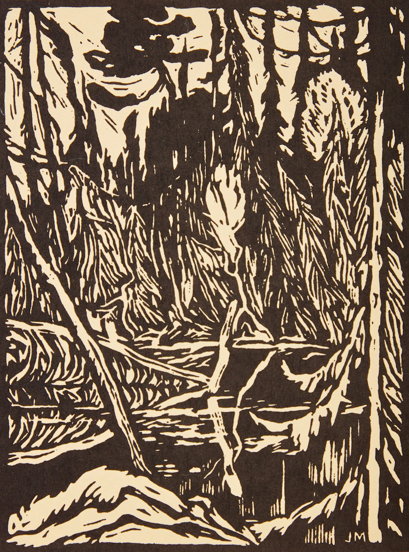 James Edward Hervey MacDonald, Beaver Pond, Algoma, woodcut, 1920 - view 1