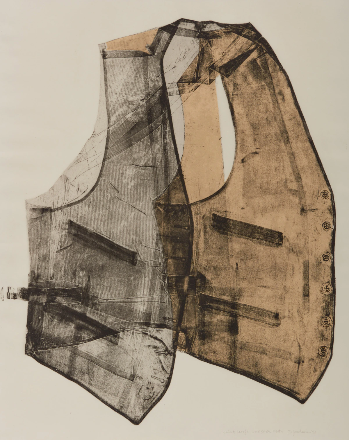 Betty Roodish Goodwin, Vest Two, etching, 1971