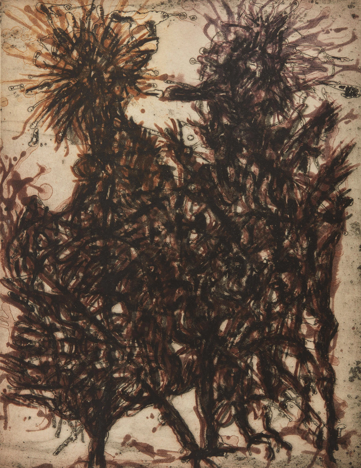Jean Paul Riopelle, Les aigrettes , etching, 1968