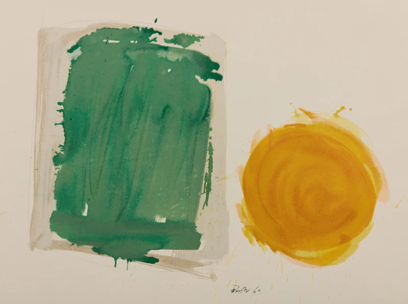 Jack Hamilton Bush, Greenfield and Sun, colour lithograph