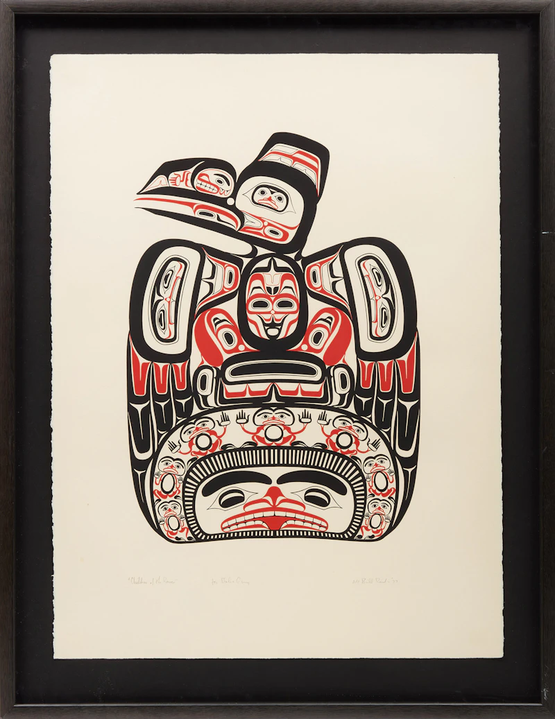 Bill Ronald Reid, Children of the Raven; Haida Thunderbird; A Whale of a Haida Whale (SKAANA); A Haida Dogfish XAXADA, Four serigraphs - view 2