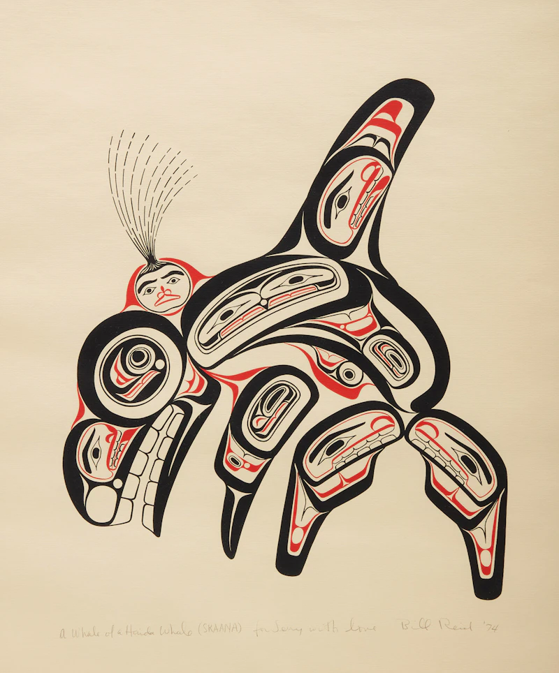 Bill Ronald Reid, Children of the Raven; Haida Thunderbird; A Whale of a Haida Whale (SKAANA); A Haida Dogfish XAXADA, Four serigraphs - view 7