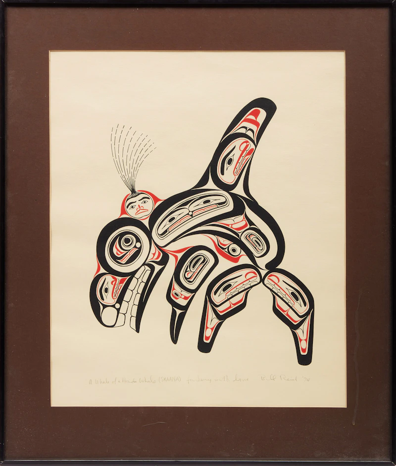 Bill Ronald Reid, Children of the Raven; Haida Thunderbird; A Whale of a Haida Whale (SKAANA); A Haida Dogfish XAXADA, Four serigraphs - view 8