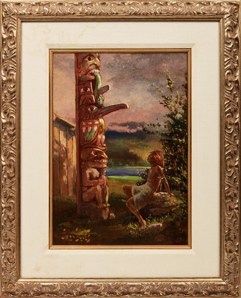 John Innes, Sprit of the Totems, oil on board - view 2