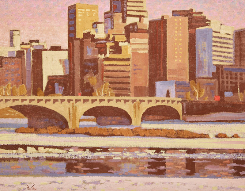 Evening Light, Spring, Tenth St. Bridge, Calgary by Illingworth Holey Kerr