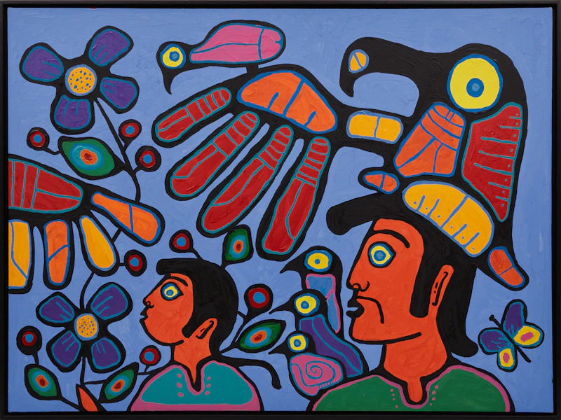 Norval Morrisseau, Shaman Preaching to All Things, four acrylic on canvas panels (a quadriptych), 1992 - view 11