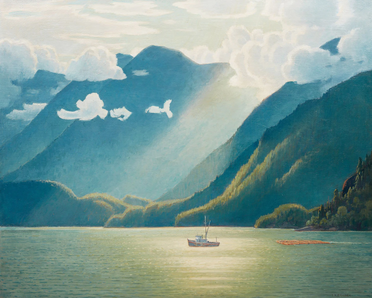 Frederick Henry Brigden, Up The Jervis Inlet, BC, oil on canvas