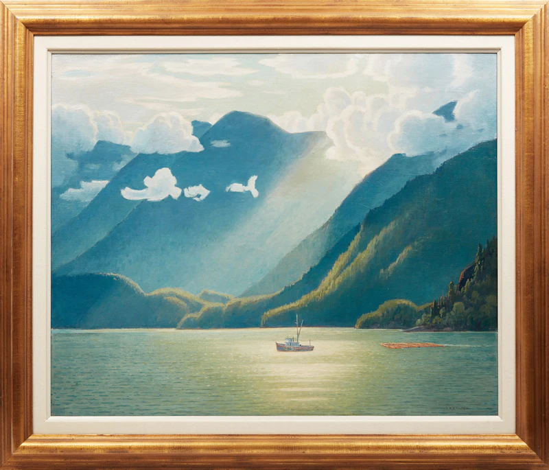 Frederick Henry Brigden, Up The Jervis Inlet, BC, oil on canvas - view 2