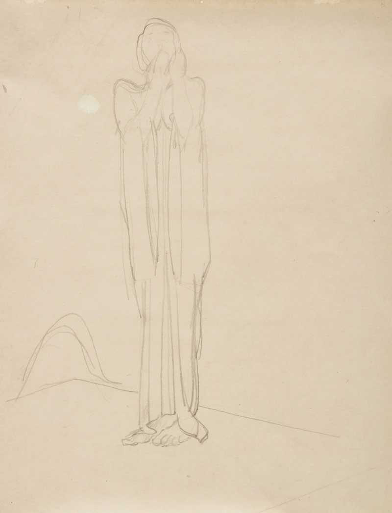 Frederick Horsman Varley, Standing Figure, graphite on paper