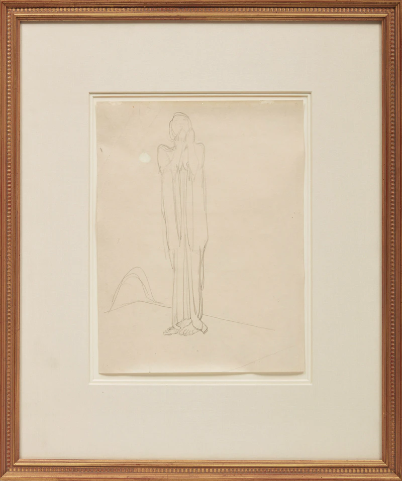 Frederick Horsman Varley, Standing Figure, graphite on paper, circa 1933 - view 2