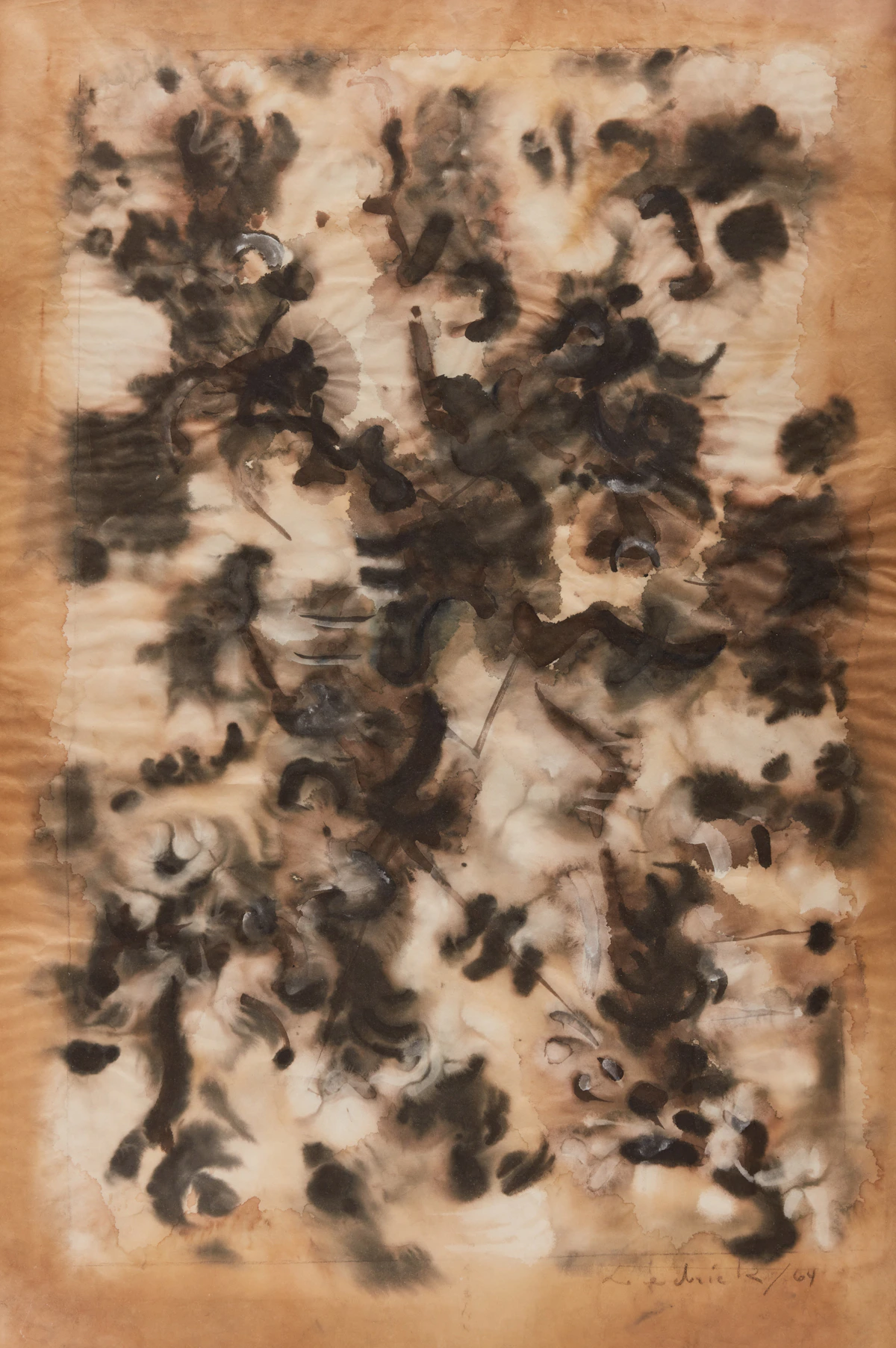 Robert Hedrick, Untitled Abstraction, mixed media on paper