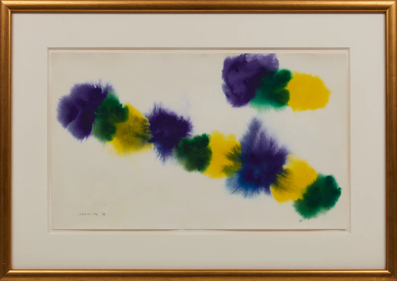 Gershon Iskowitz, Untitled Abstract (Blue and Yellow), watercolour, 1978 - view 2