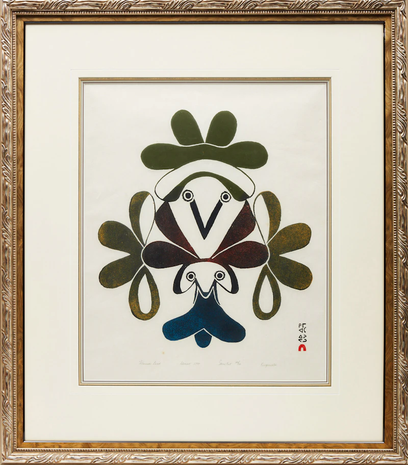 Kingmeata Etidlui, Flower Bird, stonecut, 1970 - view 2