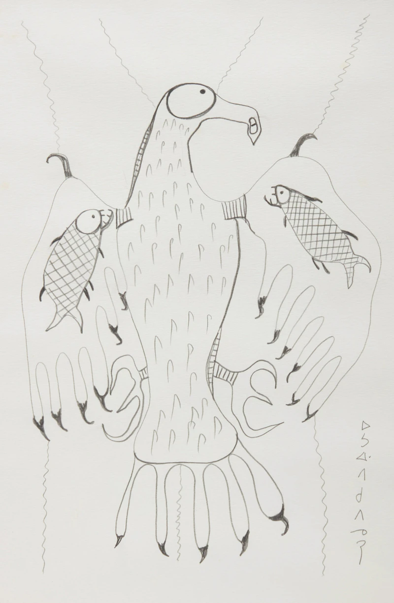 Untitled (Bird and Fish) by Norval Morrisseau