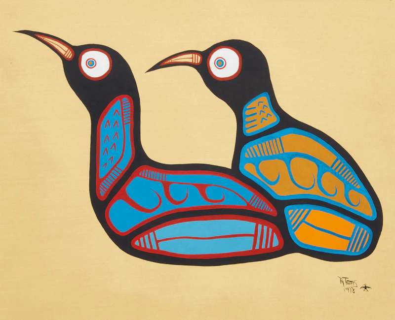 Roy Thomas, Nesting Bird; Two Birds, two acrylics on paper, 1976 - view 4