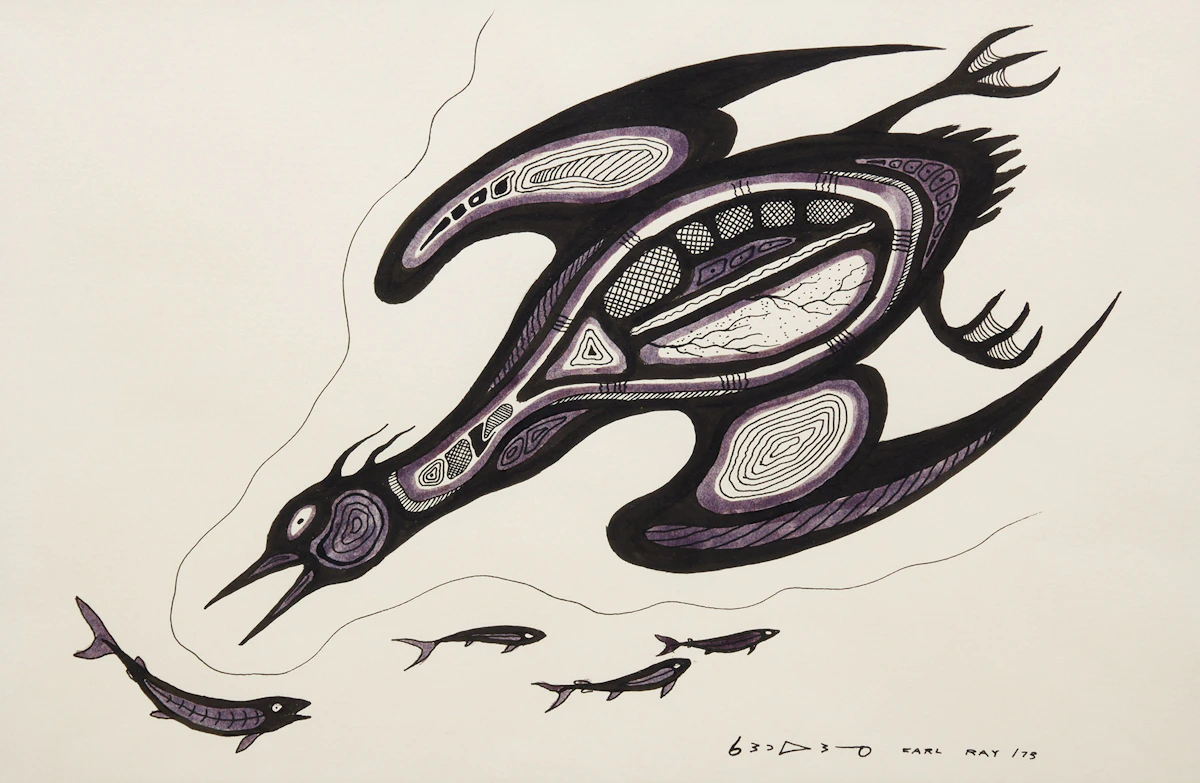 Carl Ray, Water Bird, gouache, 1973