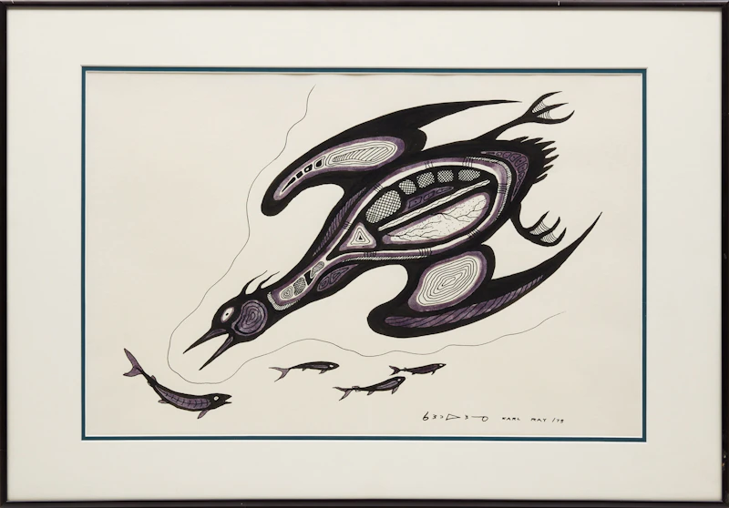 Carl Ray, Water Bird, gouache, 1973 - view 2