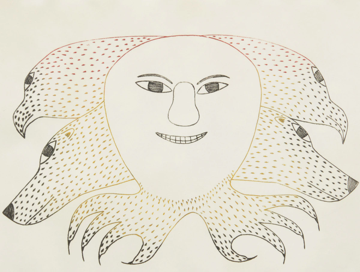 Kenojuak Ashevak, Mask, etching, 1967
