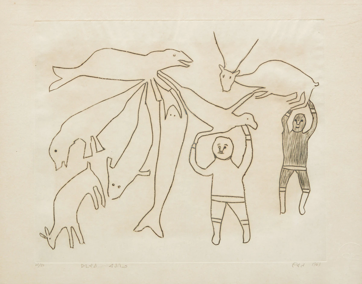 Unidentified First Nations Artist, Untitled, etching, 1963