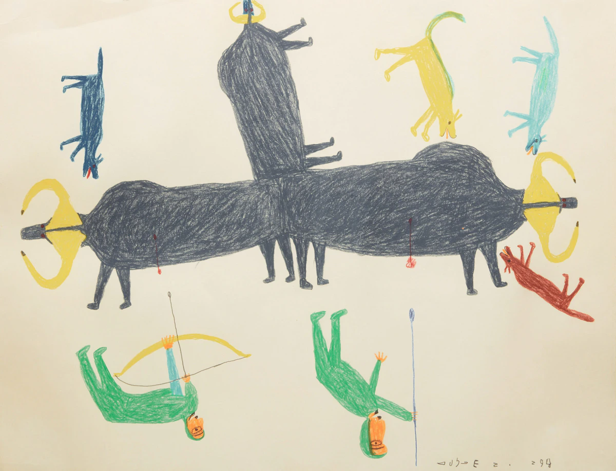 Luke Anguhadluq, Untitled, coloured pencils