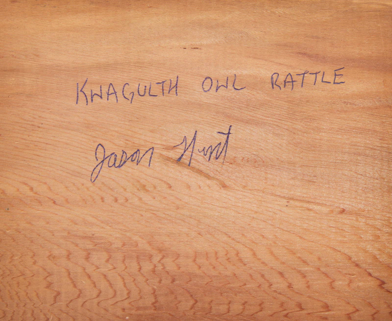 Jason Hunt, Kwagulth Owl Rattle, painted wood - view 5