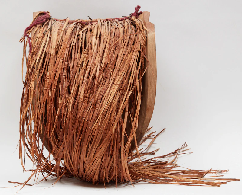 Stan Hunt, Kwa- Guilth Sea Bear , unpainted wood with cedar bark - view 4