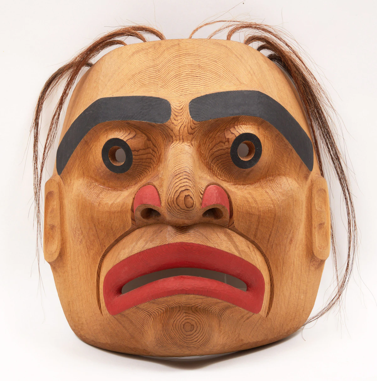 Tony Hunt (Jr.), “Kwagiulth” Portrait Mask, painted wood with horse hair, 1999