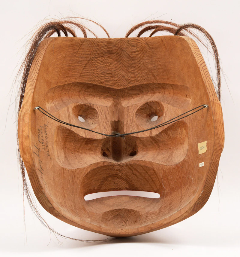 Tony Hunt (Jr.), “Kwagiulth” Portrait Mask, painted wood with horse hair, 1999 - view 2
