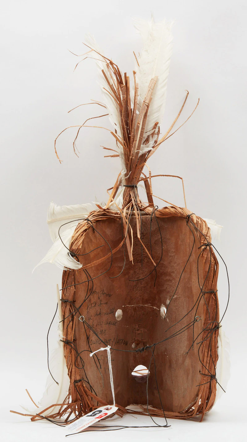 Patrick  Amos and Rylan Amos, Nuu-chah-nulth Style Lost Whaler Mask, painted wood with cedar bark and feathers, 1997 - view 4