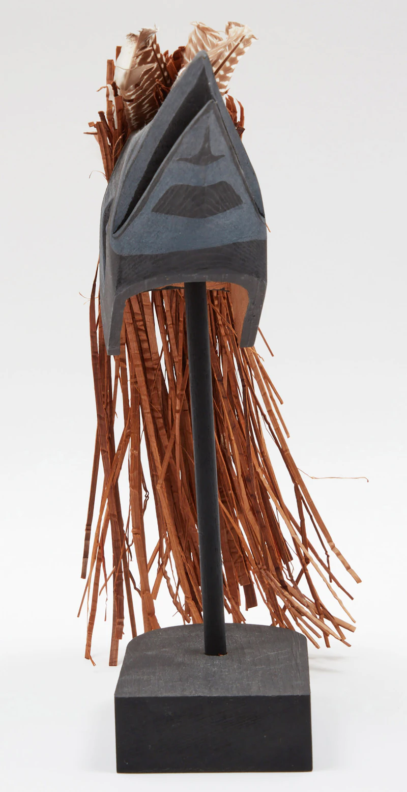 Patrick Amos, Nuu-chah-nulth Hummingbird, painted wood with feathers and cedar bark, 2011 - view 2