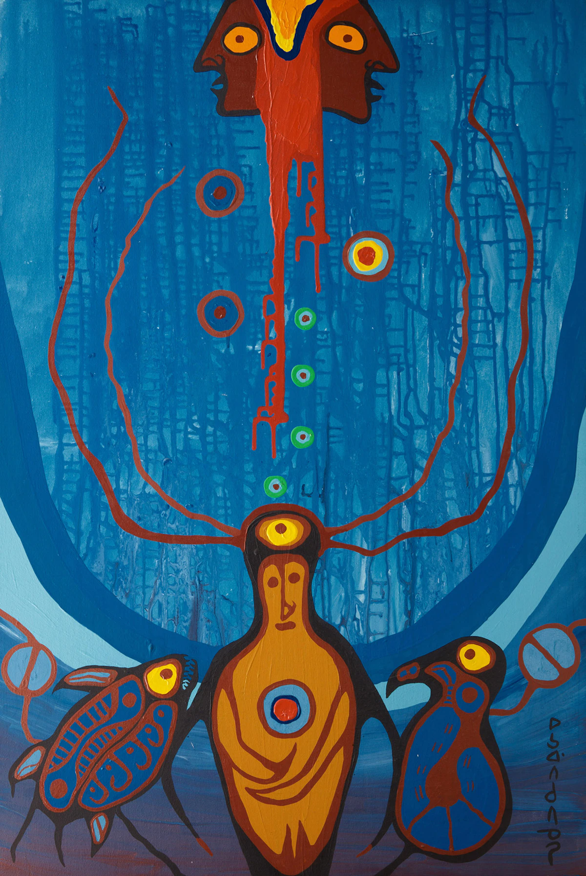 Norval Morrisseau, Door to Astral Heaven, acrylic on canvas, 1977