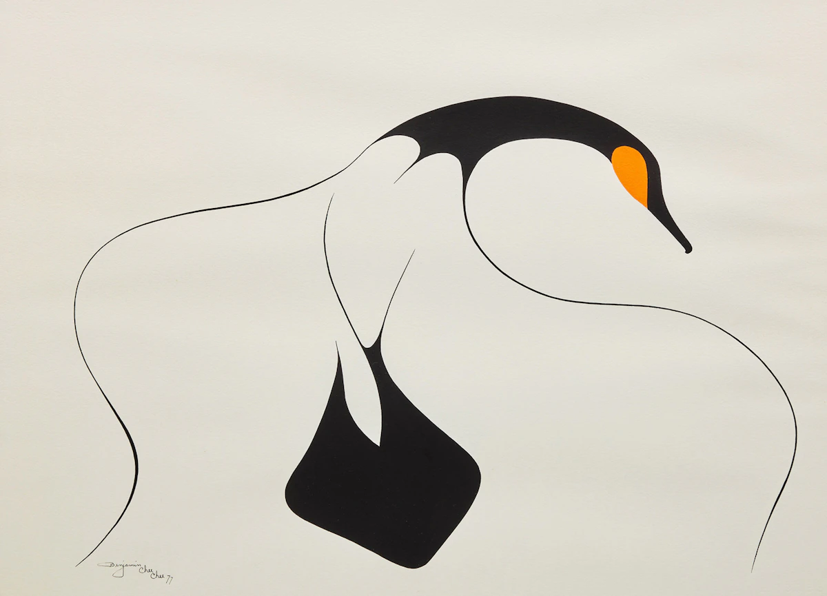 Benjamin Chee Chee, Bird , ink, 1977