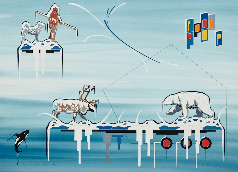 Arctic Predators - Northern Lights by David B. Williams