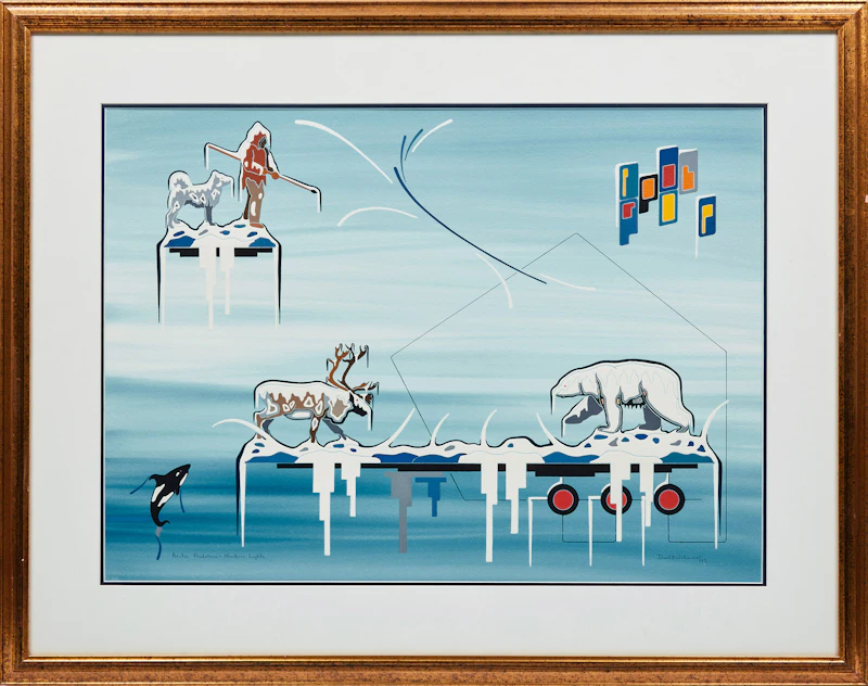 David B. Williams, Arctic Predators - Northern Lights , acrylic on paper, 1997  - view 2