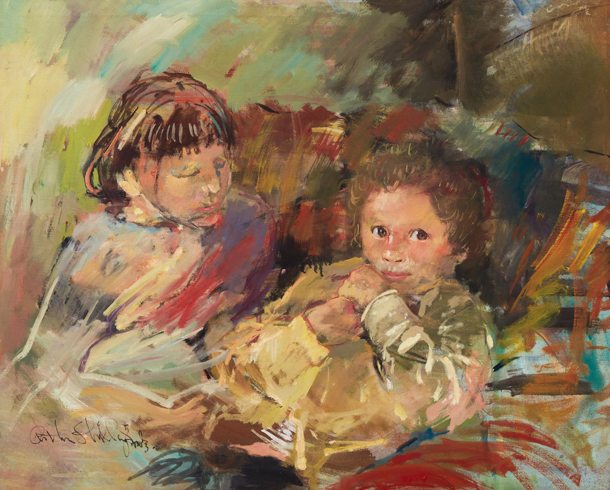 Arthur Shilling, Children, oil on canvas